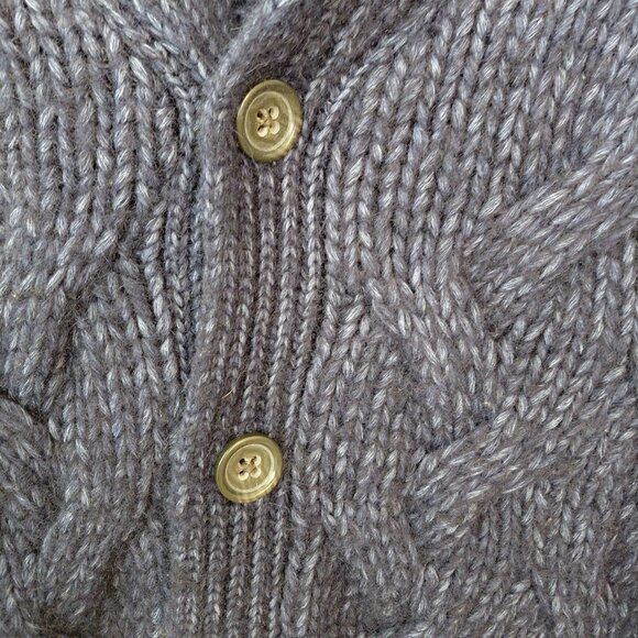 Banana Republic Cardigan Sweater Shawl Eclectic Grandpa Cable Knit Chunky - Picture 3 of 9